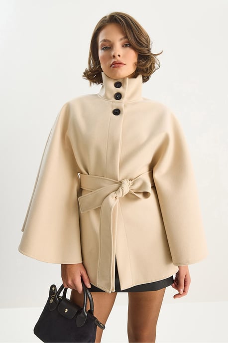 Poncho-Mantel mit Bindegurt - Image 5