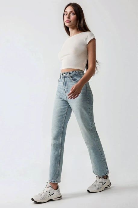 Gerade geschnittene Denim-Jeans - Image 5