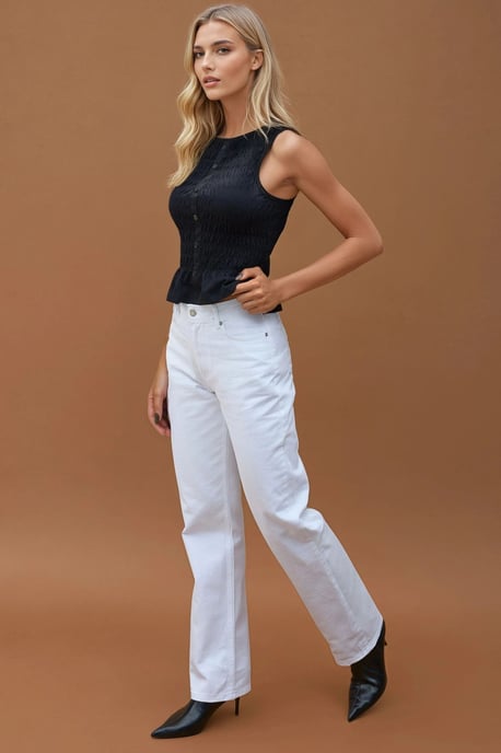 Hochtaillierte Gerade Jeans - Image 2