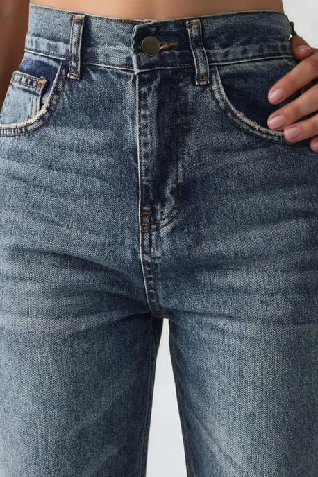 Normale Taille Gerade Bein Denim Jeans - Image 6