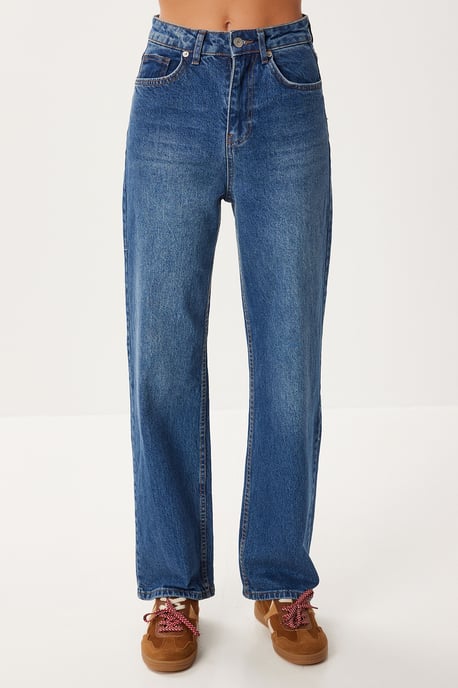 Hochtaillierte gerade Jeans - Image 3