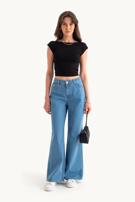 Hochtaillierte Super Weite Bein Jeans - Image 3