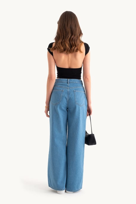 Hochtaillierte Super Weite Bein Jeans - Image 4