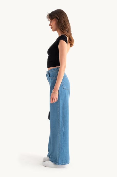 Hochtaillierte Super Weite Bein Jeans - Image 5