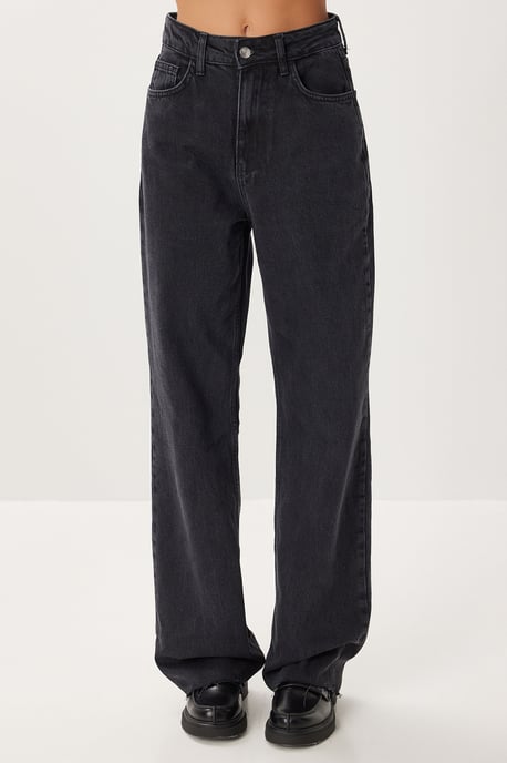 Hochtaillierte gerade Denim-Jeans - Image 4