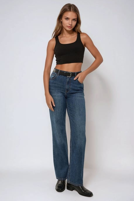 Hiccup Tailliertes Cropped-Top mit Rundhals - Schwarz - Image 2