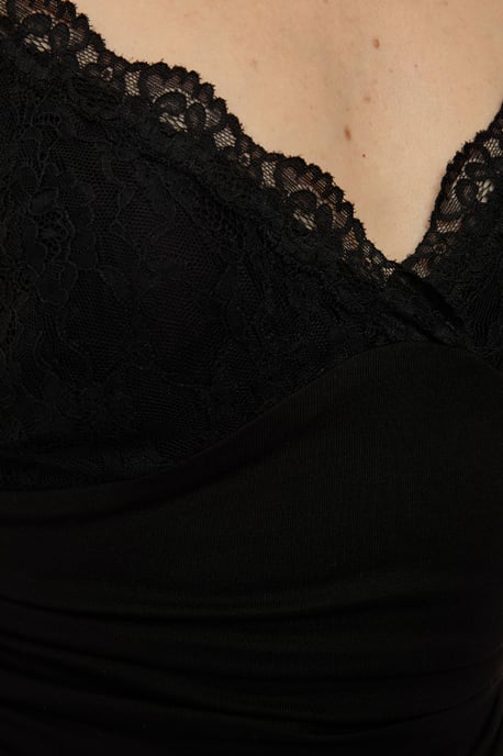 Spitzen-Detail V-Ausschnitt Top - Image 5