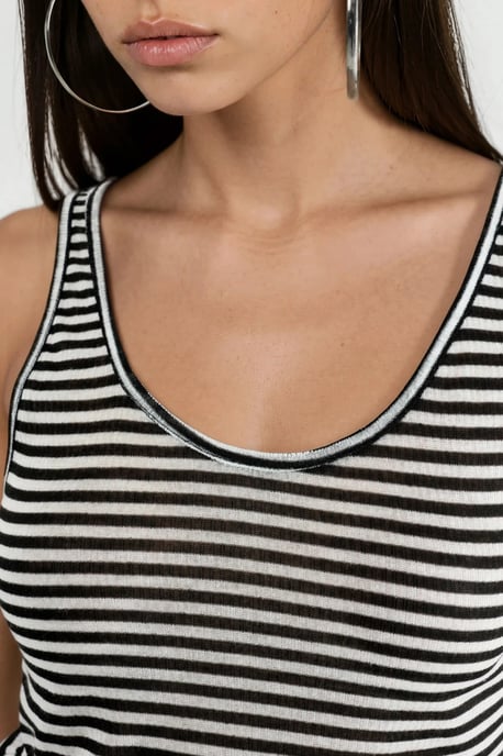 Gestreiftes Ripp U-Ausschnitt-Camisole-Top - Image 4