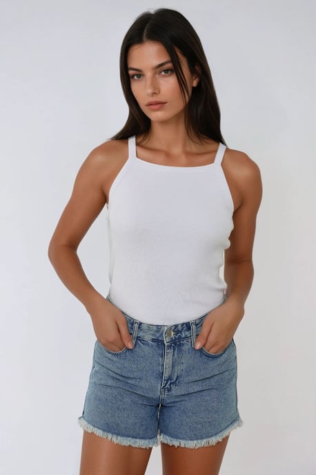 Halter-Neck Enganliegendes Basic Tanktop - Image 1