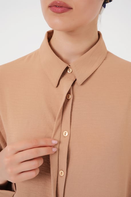 Oversized Langarm-Bluse mit Knopfleiste und Hemdkragen - Image 5