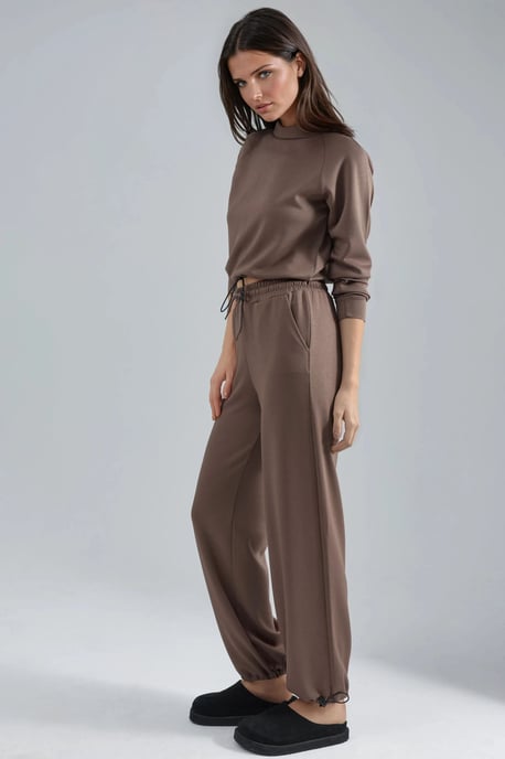 Modal Touch Halbhalsbluse & Hose mit elastischem Bund - Image 2