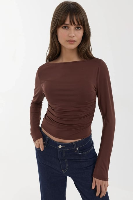 Boots-Ausschnitt Langarm Slim Fit Stricktop - Image 3