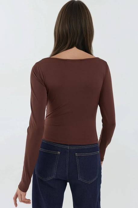 Boots-Ausschnitt Langarm Slim Fit Stricktop - Image 6
