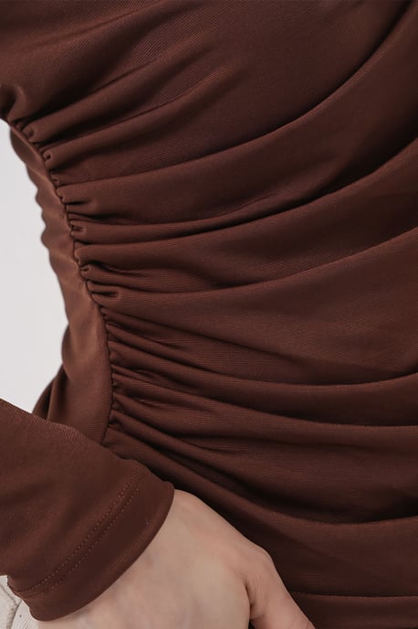 Taillierte Rollkragenbluse mit Drapierung - Image 6