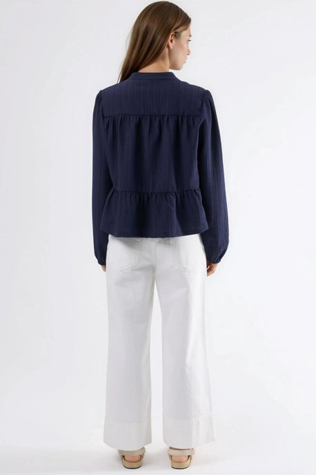 Bluse mit langen Ärmeln und Tippet-Kragen - Image 3