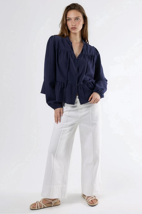 Bluse mit langen Ärmeln und Tippet-Kragen - Image 5