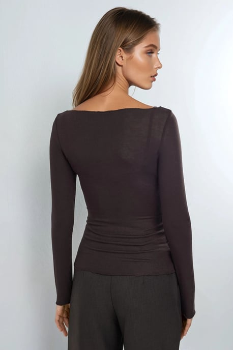 Boots-Ausschnitt Cashmere-Mischung Ultra-Leichtbluse - Image 3