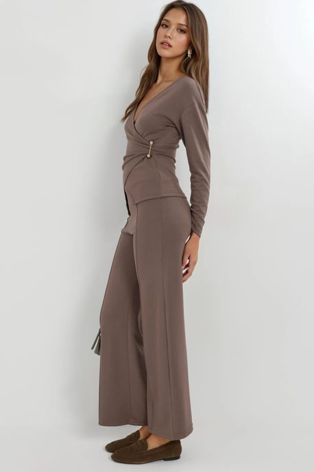 Accessorized Detail Bluse & Hose Zweiteiler Set - Image 2
