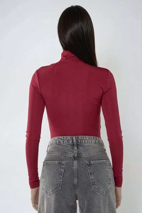 Hochkragen-Bluse mit Drapierung - Image 6