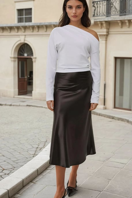 Asymmetrische Hals-Umhangbluse - Image 5