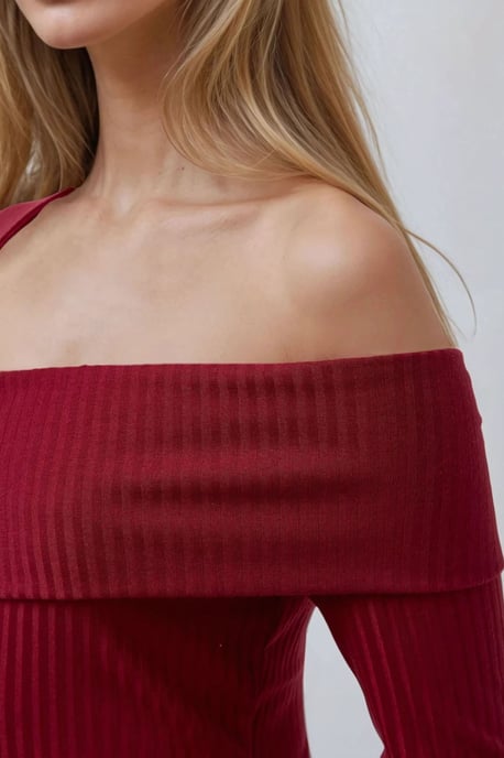 Asymmetrisches Hals-Texturiertes Stricktop - Image 5