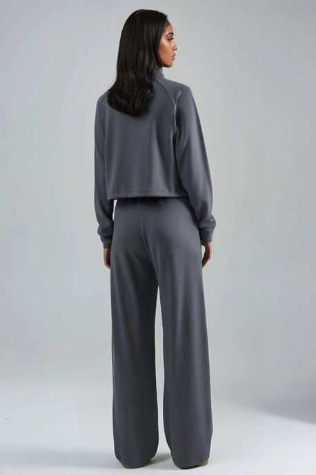 Modal Touch Halbkragenbluse & Elastische Taillenhose - Image 3