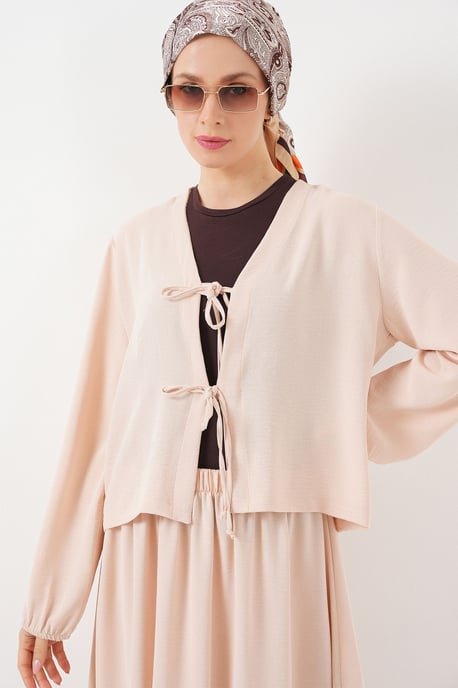 V-Ausschnitt Bluse mit Bindeband & Maxi-Rock Zwei-Teiler Coord Set - Image 2