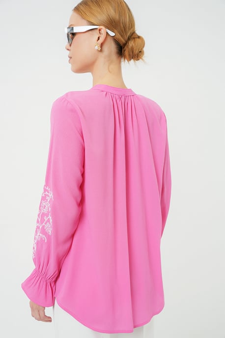 Bluse mit gesticktem Krawatten-Detail - Image 5