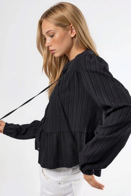 Langärmlige Bluse mit Tippetkragen - Image 2
