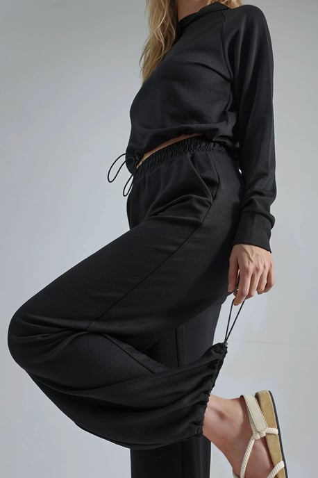 Modal Touch Halb-Turtleneck Bluse & Elastische Taillenhose - Image 6