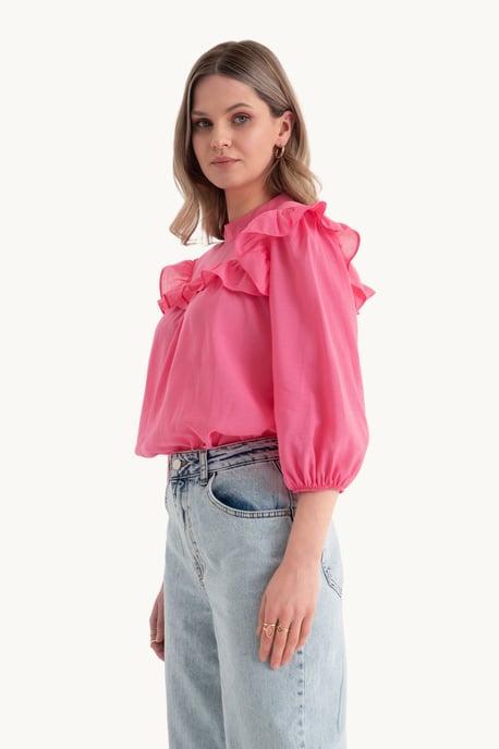 Rundhalsweite Bluse - Image 3