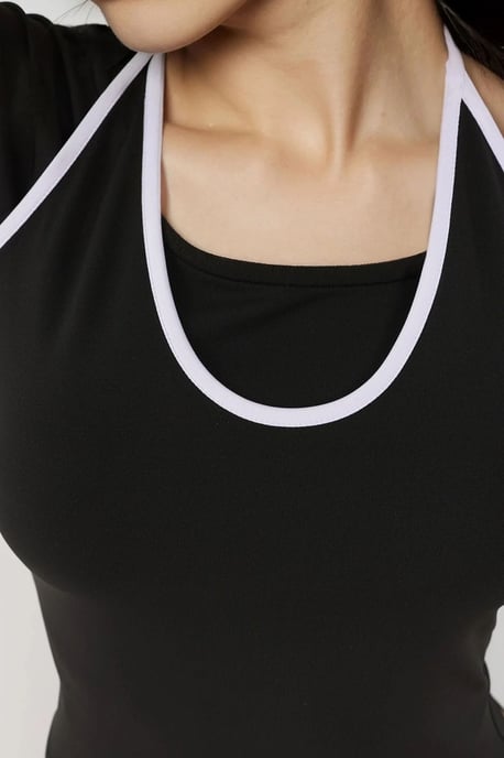 Halter-Neck Langarm Strickoberteil - Image 4