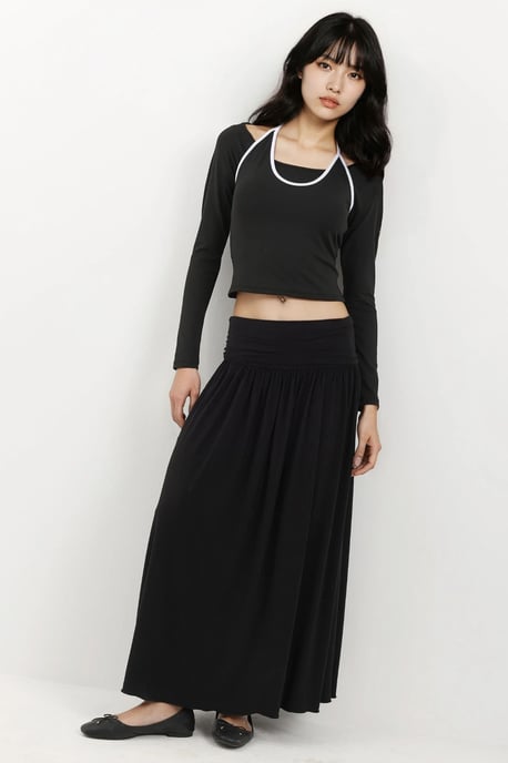 Halter-Neck Langarm Strickoberteil - Image 5