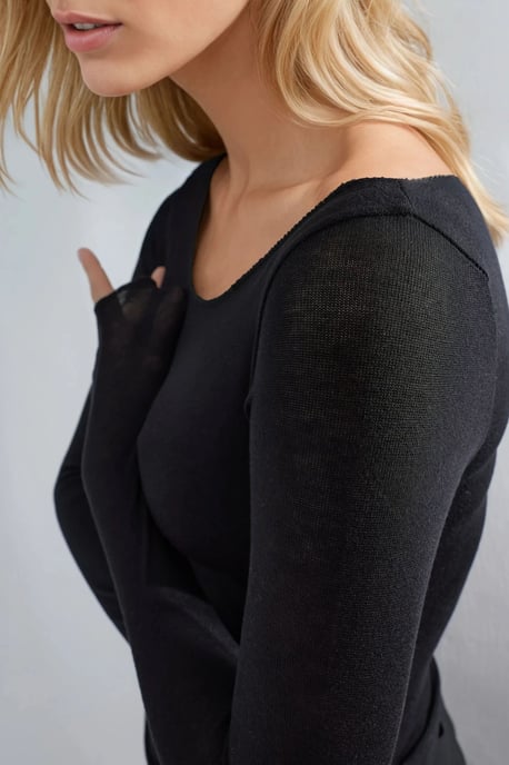 Boot-Neck Cashmere-Mischung Ultraleichte Bluse - Image 5