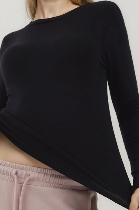 Ultraweiches Slim-Fit Rundhals langärmliges Basic-Top - Image 3