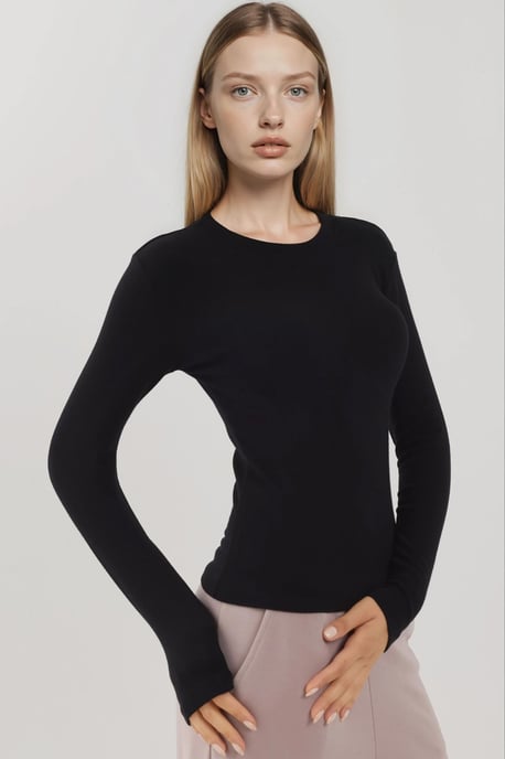 Ultraweiches Slim-Fit Rundhals langärmliges Basic-Top - Image 6