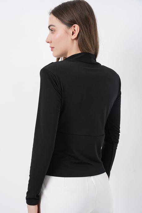 V-Ausschnitt Drapierte Bluse - Image 6