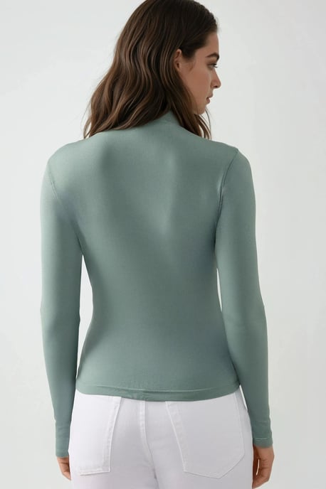 Bluse mit hohem Kragen und Drapierungsdetails - Image 5