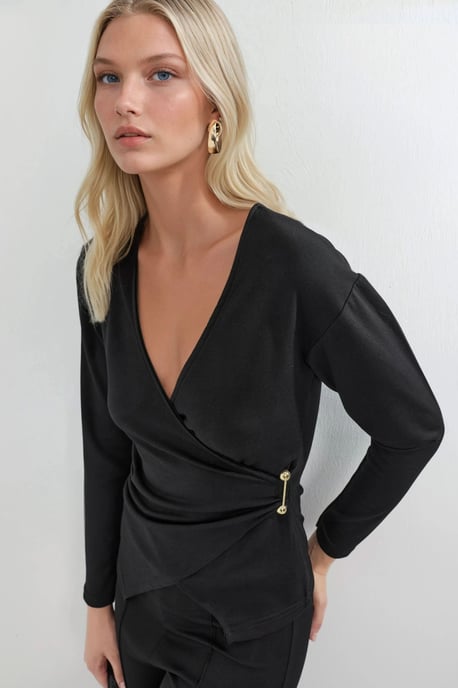 Bluse und Hose im Set mit Accessoire-Details - Image 4