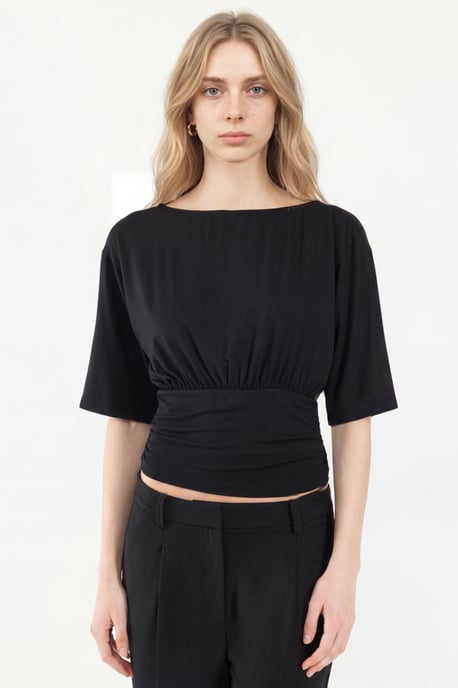 Asymmetrische Halsweiche Strickbluse - Image 2