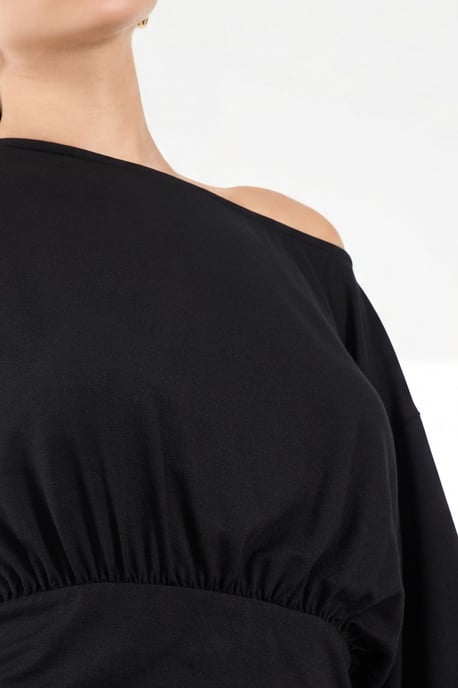 Asymmetrische Halsweiche Strickbluse - Image 5