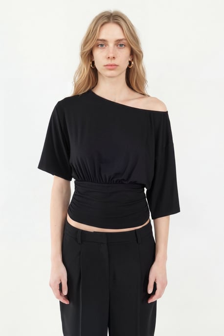 Asymmetrische Halsweiche Strickbluse - Image 6