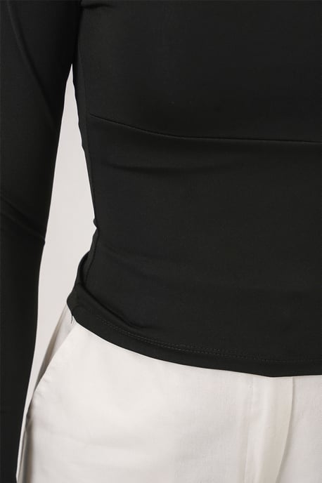 Langarm-Fit-Bluse mit Herzkragen - Image 5
