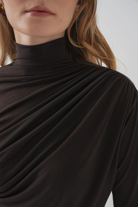 Taillierte Rollkragenbluse mit Drapé-Detail - Image 6