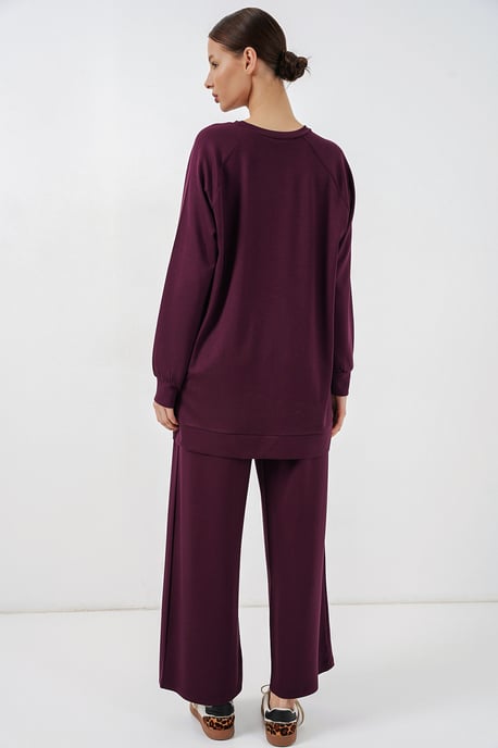Oversize-Abstract-Druck Rundhals-Tunika & Hosen-Set - Image 6