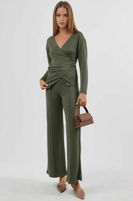 Bluse und Hose im Set mit Accessoire-Details - Image 1