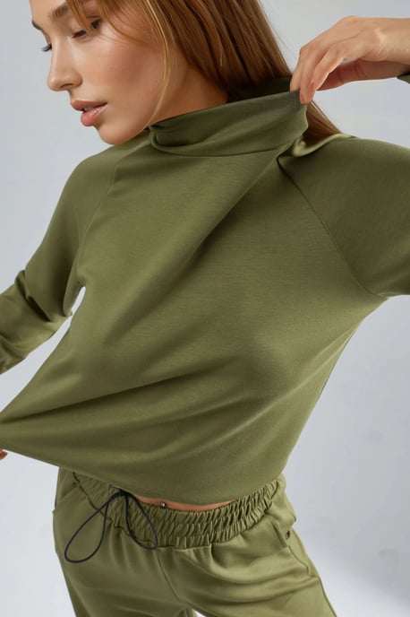 Modal Touch Halb-Halsbedecktes Bluse & Elastische Taillenhose - Image 6