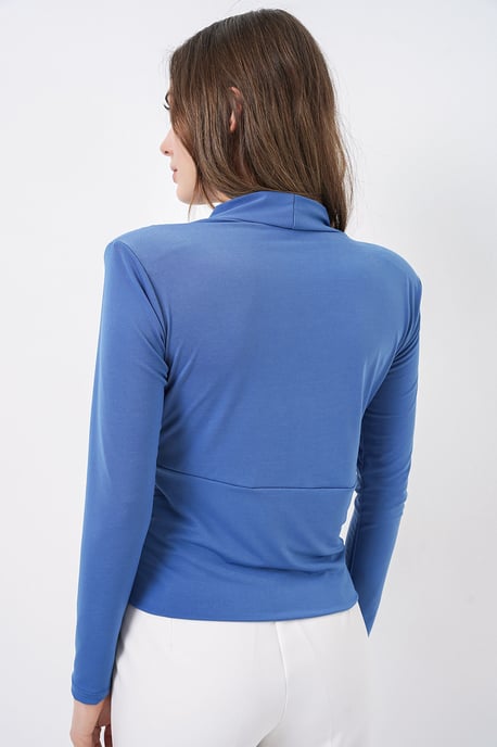 V-Ausschnitt Drapierte Bluse - Image 5