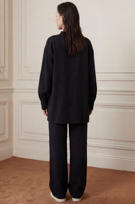 V-Ausschnitt Bluse & Schlaghose Muslin Zweiteiliges Set - Image 3