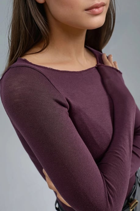 Bootausschnitt Cashmere-Mix Ultra-Leichte Bluse - Image 5